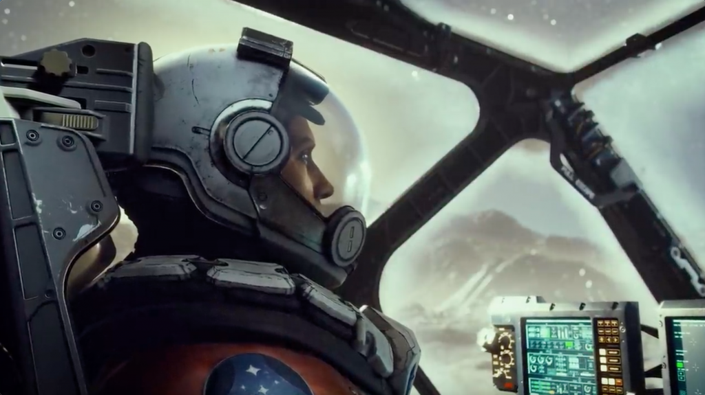Astronaut shown in Starfield game trailer