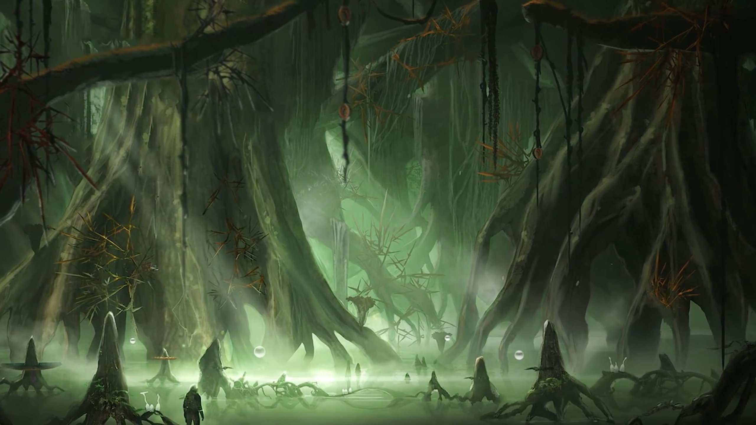 Starfield Concept Art player in green swamp