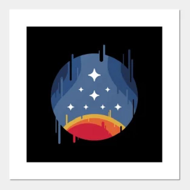 Starfield poster drippy constellation logo