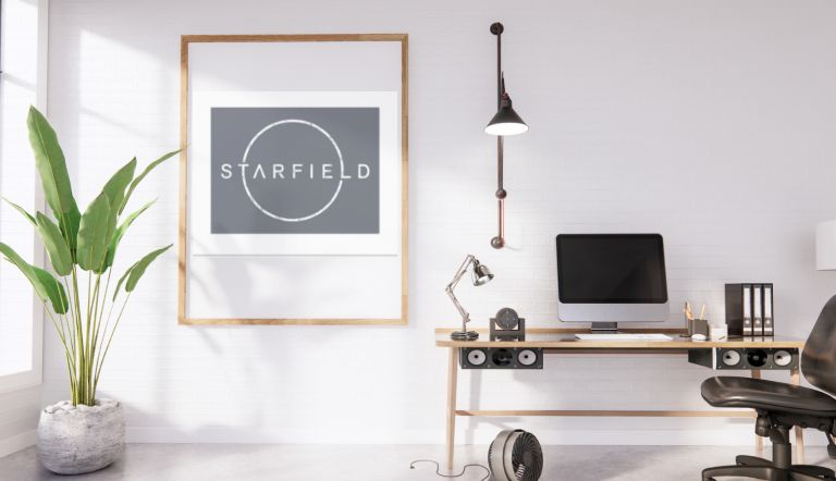 distressed starfield logo poster office wall