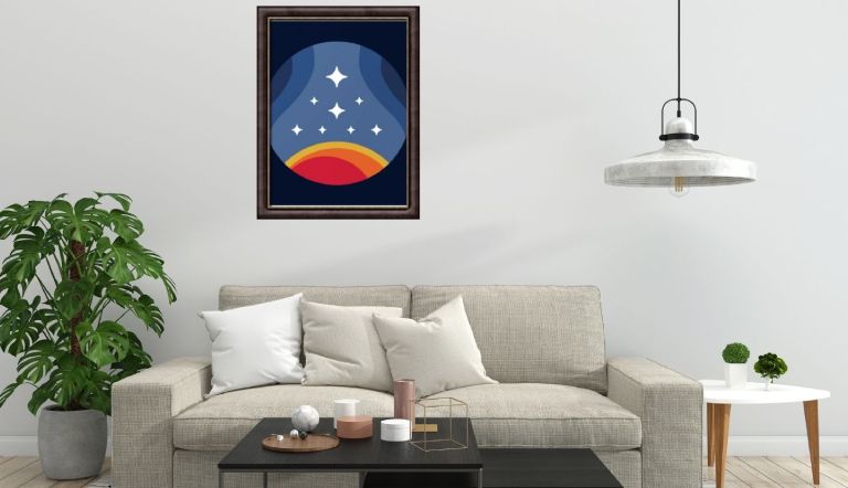 Starfield poster sample in room